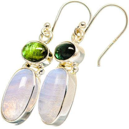 Blue Lace Agate Earrings handcrafted by Ana Silver Co - EARR421546