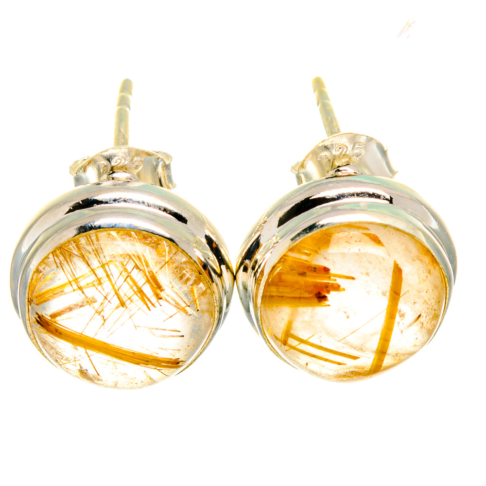 Rutilated Quartz Earrings handcrafted by Ana Silver Co - EARR421560