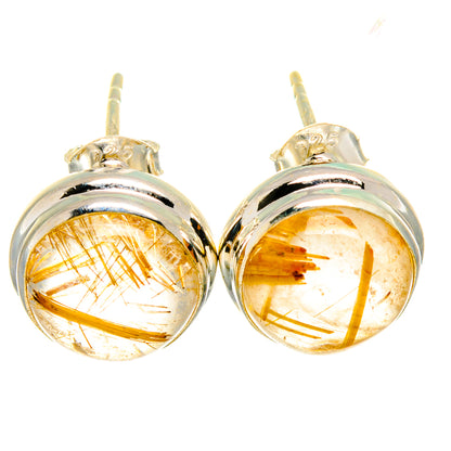 Rutilated Quartz Earrings handcrafted by Ana Silver Co - EARR421560