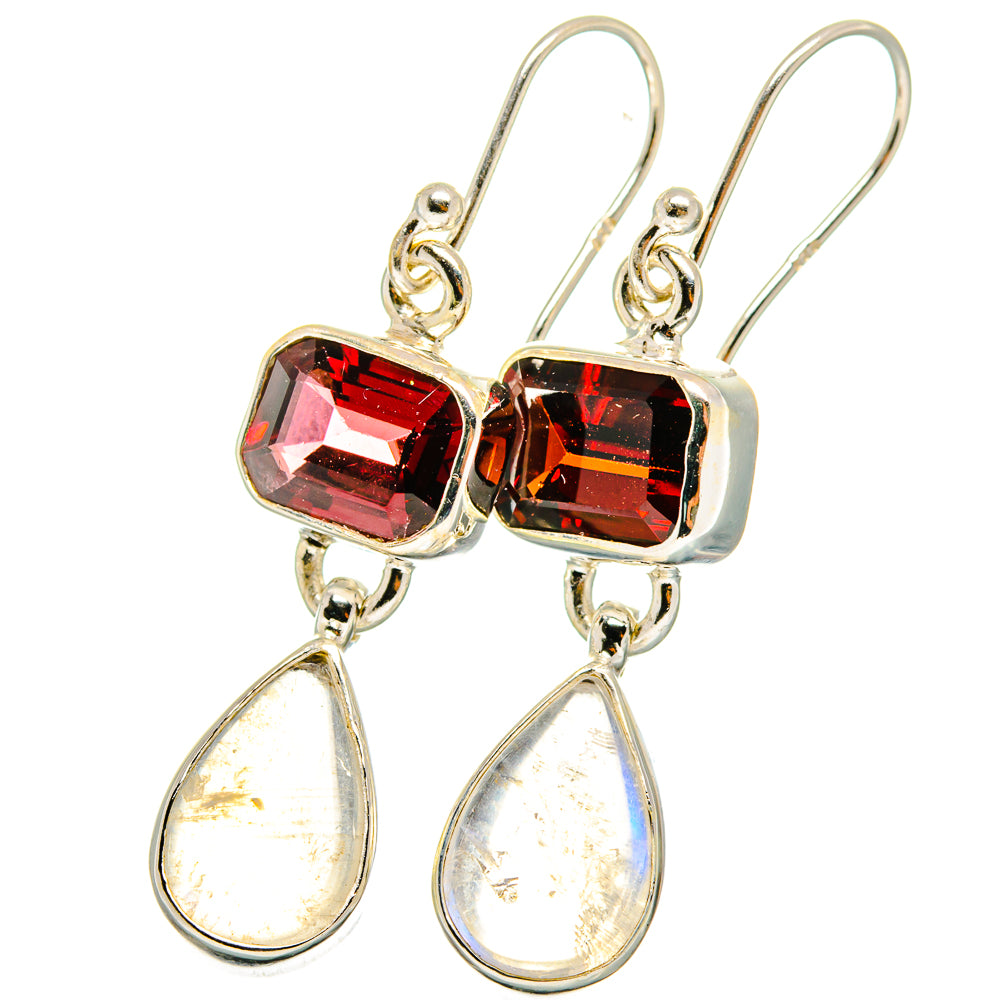 Rainbow Moonstone Earrings handcrafted by Ana Silver Co - EARR421565