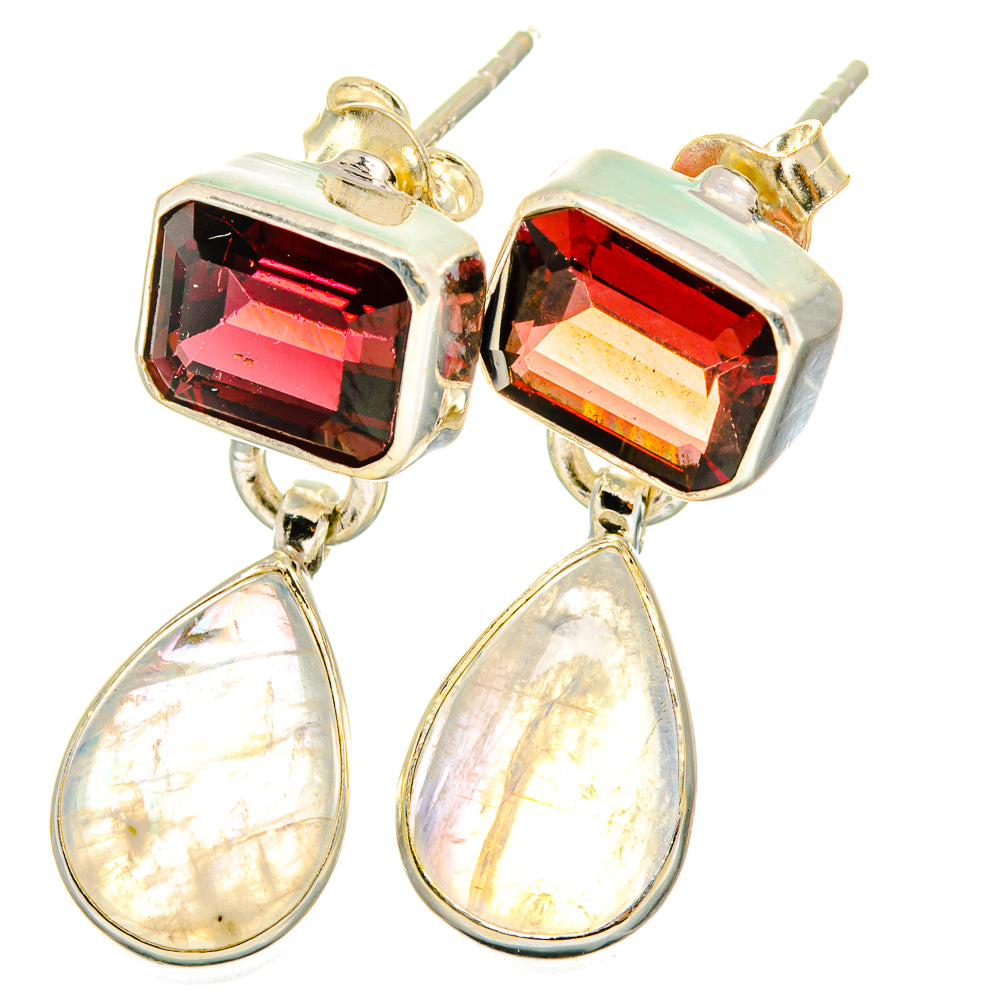 Rainbow Moonstone Earrings handcrafted by Ana Silver Co - EARR421572