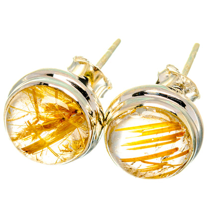 Rutilated Quartz Earrings handcrafted by Ana Silver Co - EARR421584