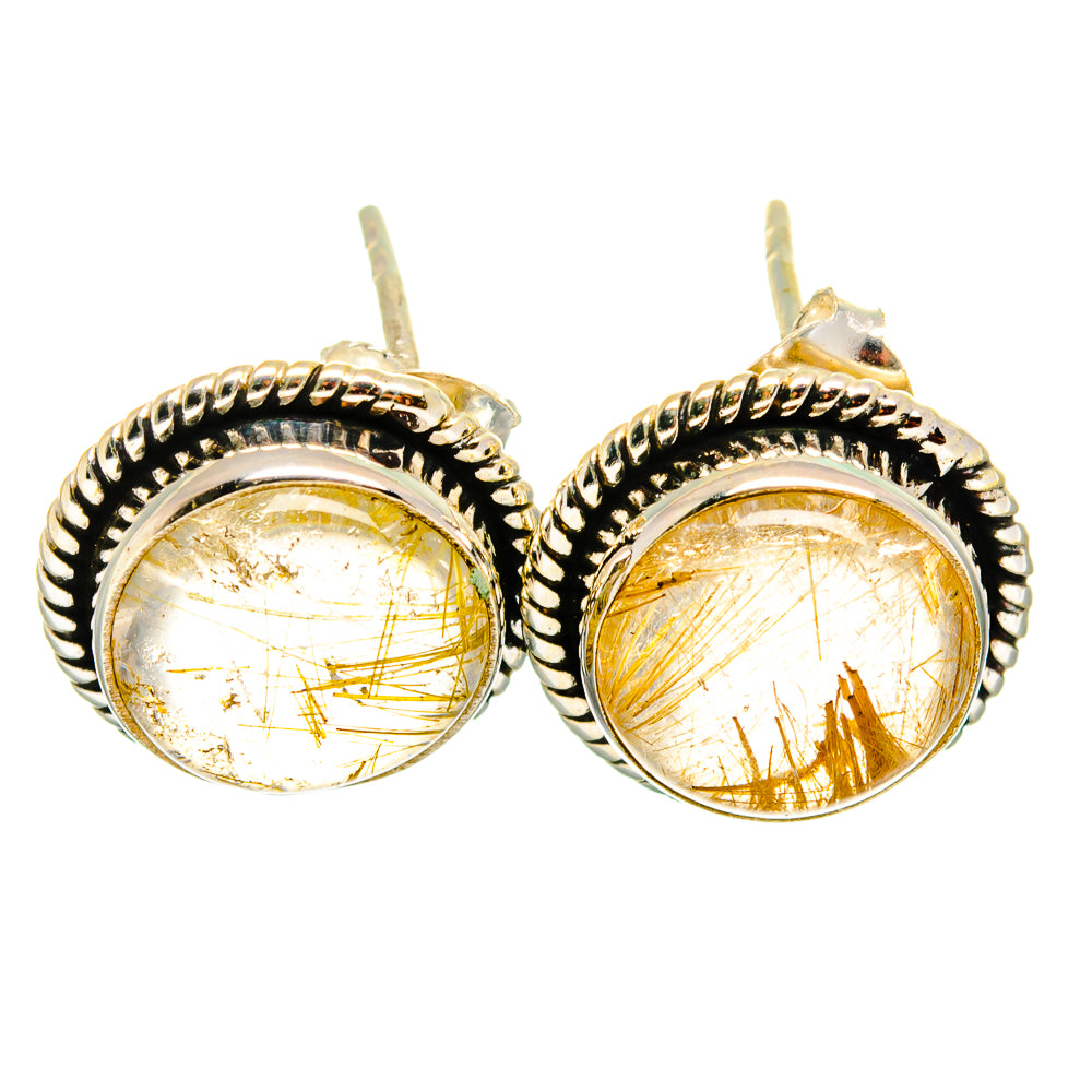 Rutilated Quartz Earrings handcrafted by Ana Silver Co - EARR421589