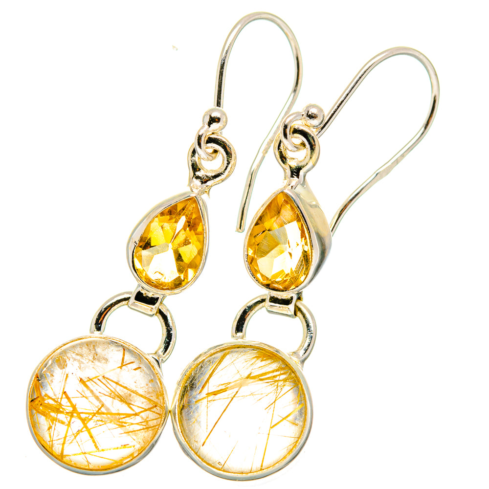 Rutilated Quartz Earrings handcrafted by Ana Silver Co - EARR421602