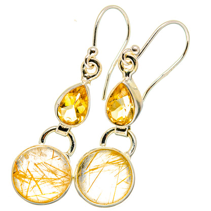 Rutilated Quartz Earrings handcrafted by Ana Silver Co - EARR421602
