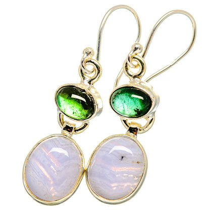 Blue Lace Agate Earrings handcrafted by Ana Silver Co - EARR421620