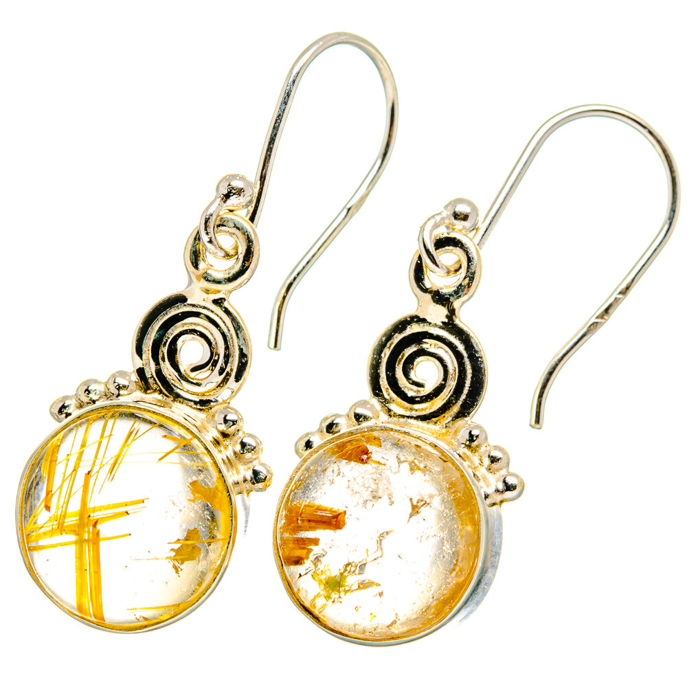 Rutilated Quartz Earrings handcrafted by Ana Silver Co - EARR421649