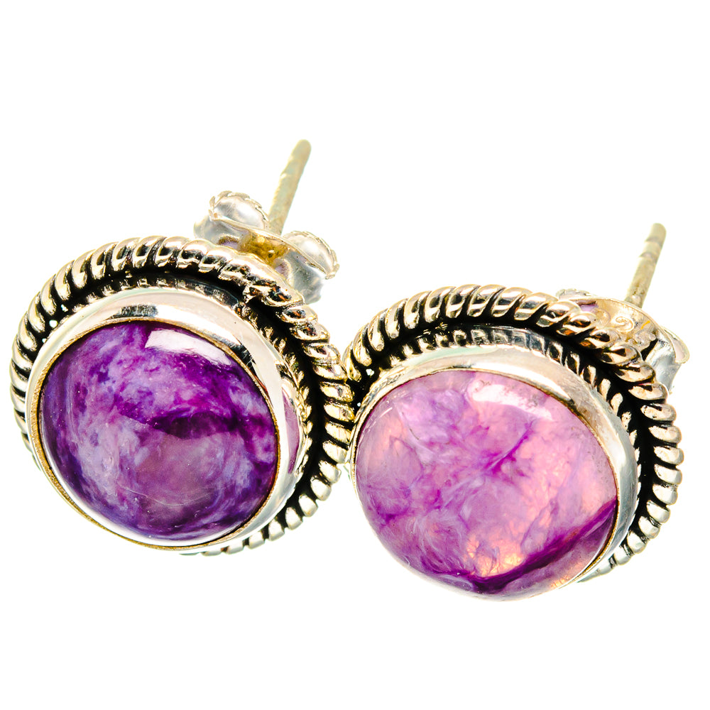 Charoite Earrings handcrafted by Ana Silver Co - EARR421663