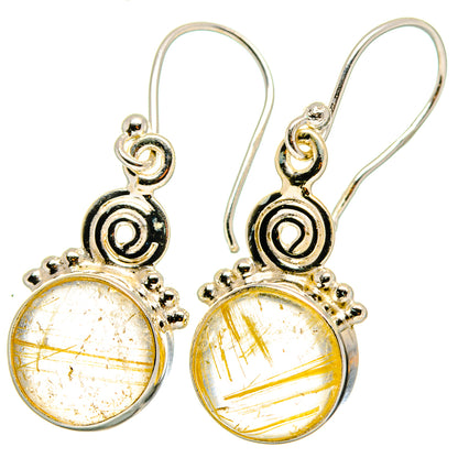 Rutilated Quartz Earrings handcrafted by Ana Silver Co - EARR421678