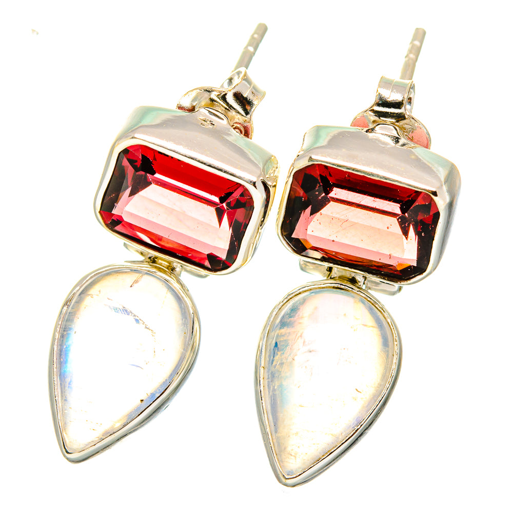 Rainbow Moonstone Earrings handcrafted by Ana Silver Co - EARR421687