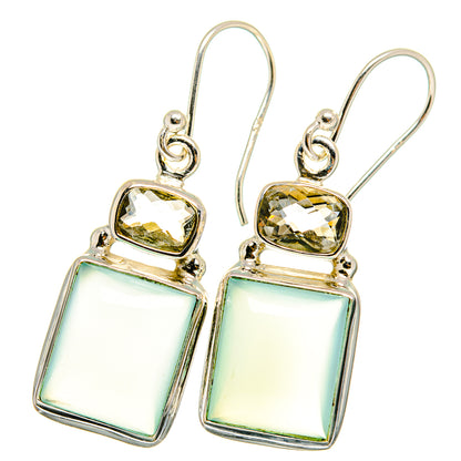 Aqua Chalcedony Earrings handcrafted by Ana Silver Co - EARR421714