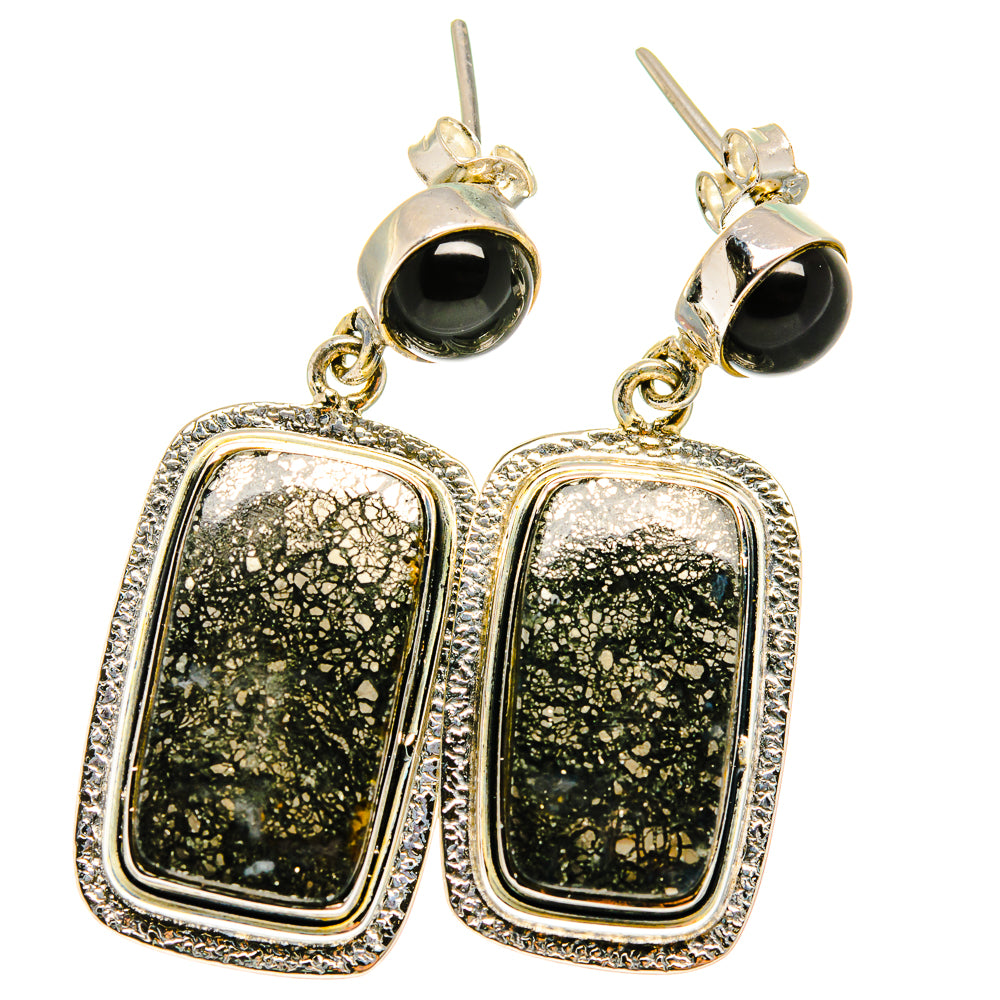 Pyrite Agate Earrings handcrafted by Ana Silver Co - EARR421717