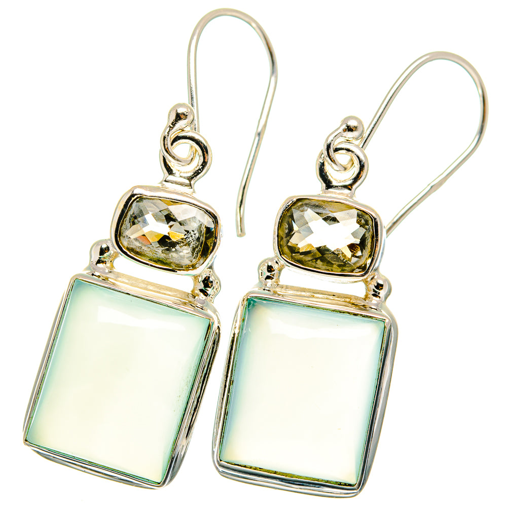 Aqua Chalcedony Earrings handcrafted by Ana Silver Co - EARR421726