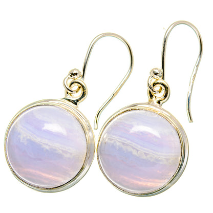Blue Lace Agate Earrings handcrafted by Ana Silver Co - EARR421740