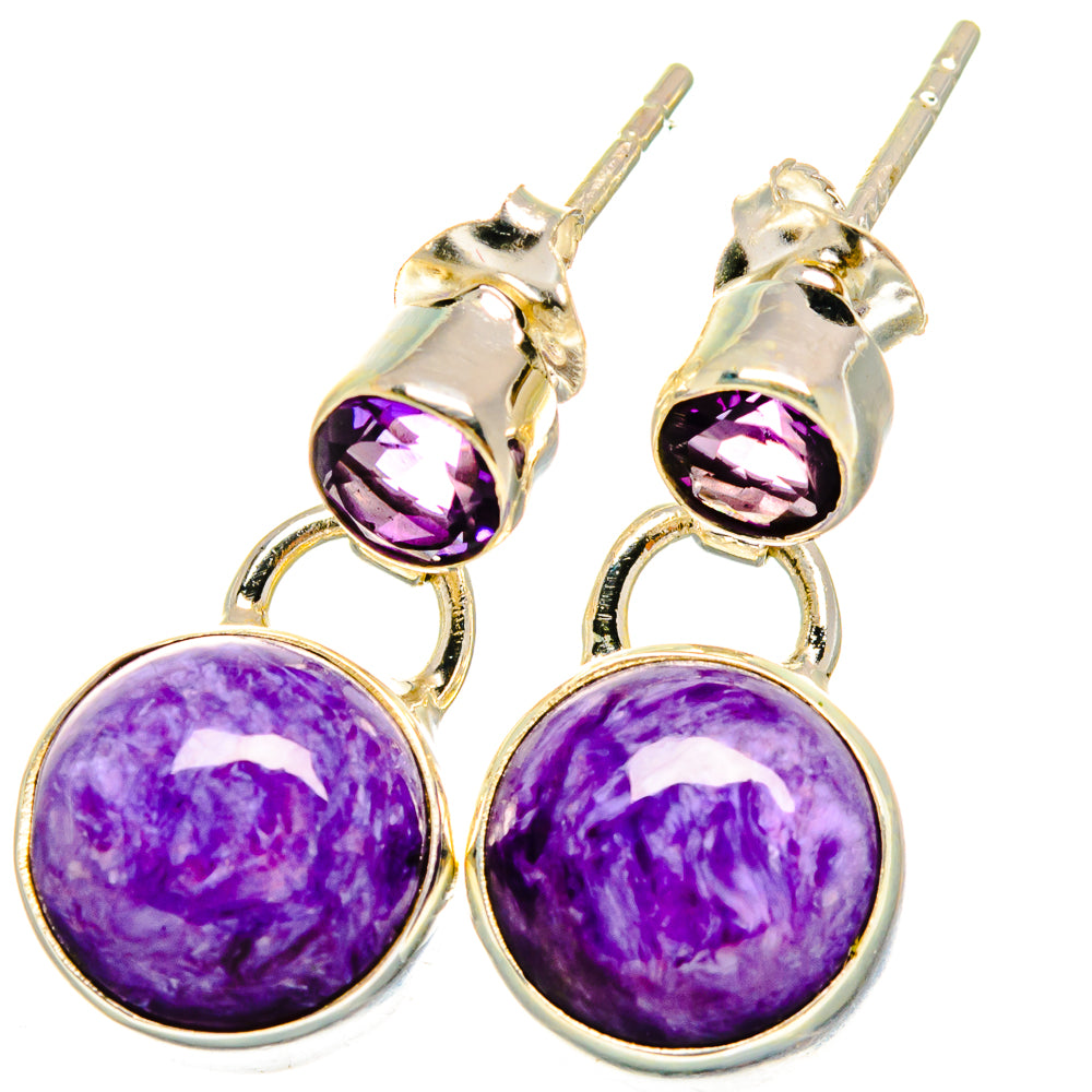 Charoite Earrings handcrafted by Ana Silver Co - EARR421752