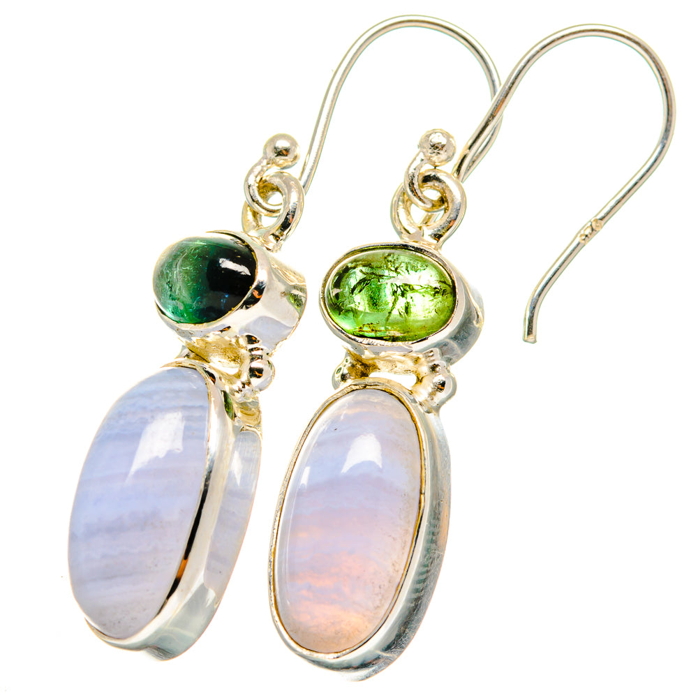 Blue Lace Agate Earrings handcrafted by Ana Silver Co - EARR421779