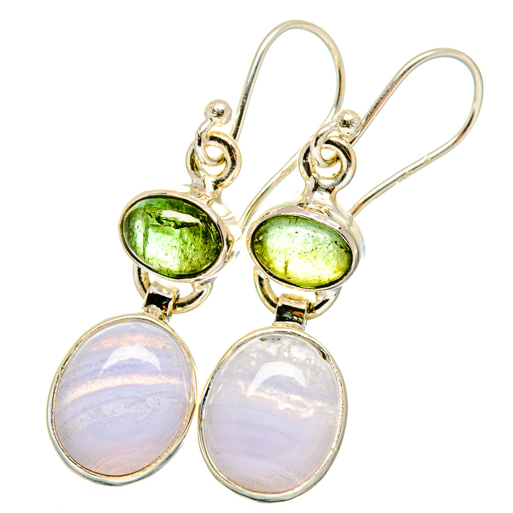 Blue Lace Agate Earrings handcrafted by Ana Silver Co - EARR421782