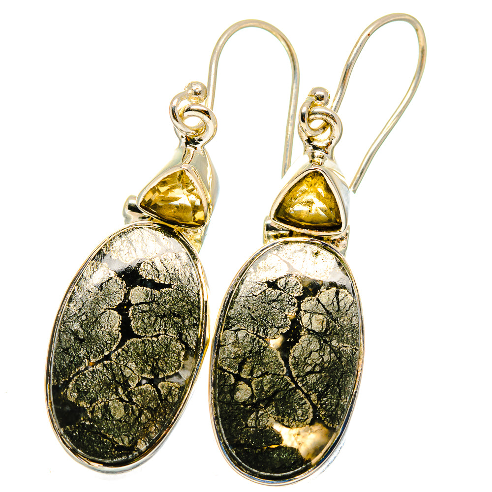 Pyrite Agate Earrings handcrafted by Ana Silver Co - EARR421784