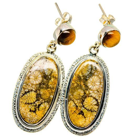 Fossil Coral Earrings handcrafted by Ana Silver Co - EARR421823