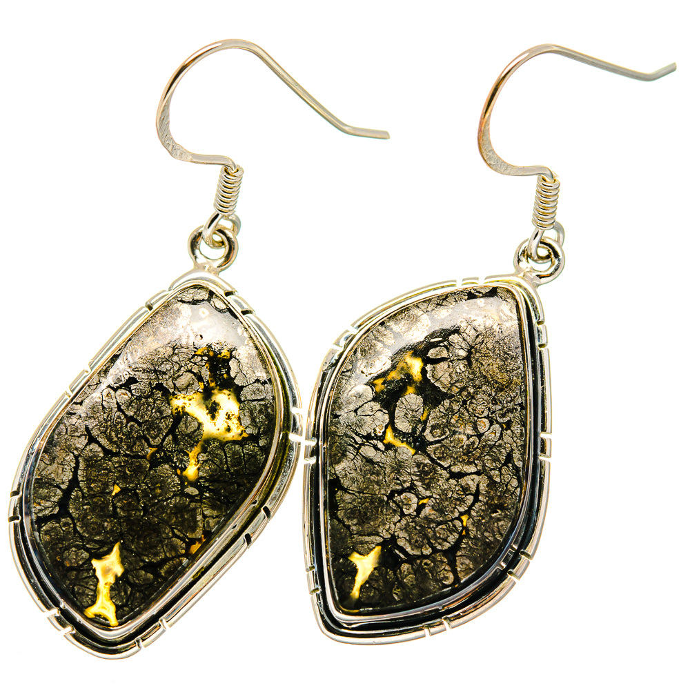 Pyrite Agate Earrings handcrafted by Ana Silver Co - EARR421825