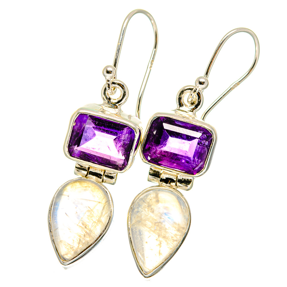 Rainbow Moonstone Earrings handcrafted by Ana Silver Co - EARR421826