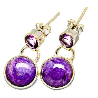 Charoite Earrings handcrafted by Ana Silver Co - EARR421837