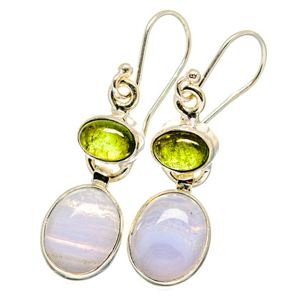 Blue Lace Agate Earrings handcrafted by Ana Silver Co - EARR421855