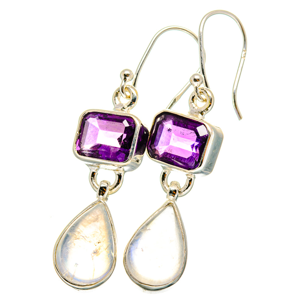 Rainbow Moonstone Earrings handcrafted by Ana Silver Co - EARR421859