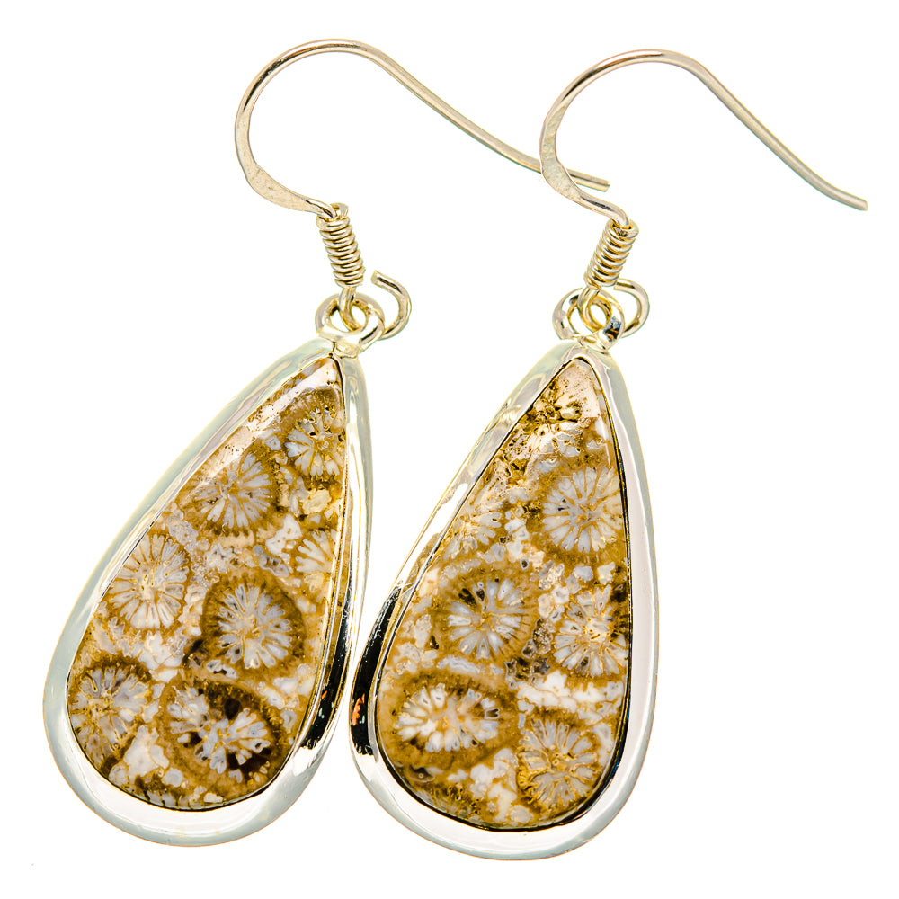 Fossil Coral Earrings handcrafted by Ana Silver Co - EARR421878