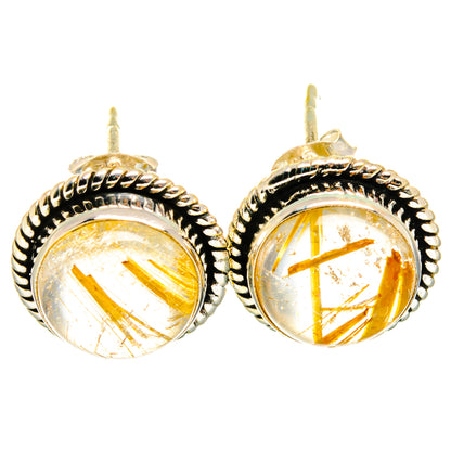 Rutilated Quartz Earrings handcrafted by Ana Silver Co - EARR421879