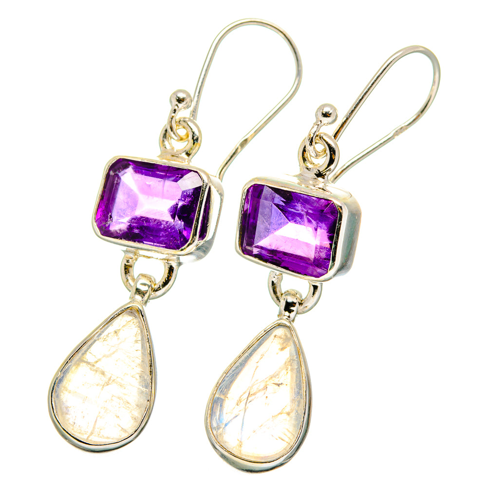 Rainbow Moonstone Earrings handcrafted by Ana Silver Co - EARR421891