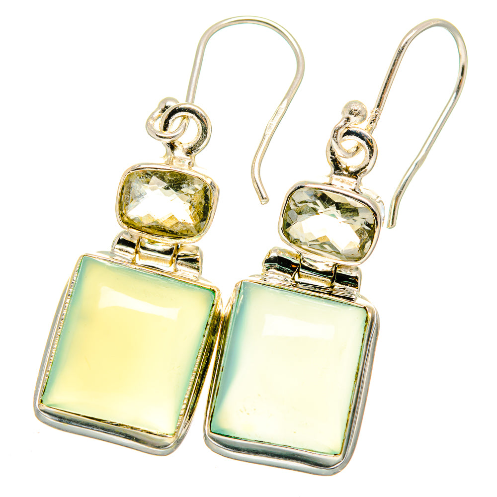 Aqua Chalcedony Earrings handcrafted by Ana Silver Co - EARR421895