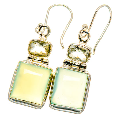 Aqua Chalcedony Earrings handcrafted by Ana Silver Co - EARR421895