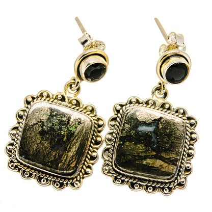 Pyrite Agate Earrings handcrafted by Ana Silver Co - EARR421900