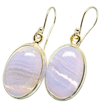 Blue Lace Agate Earrings handcrafted by Ana Silver Co - EARR421904
