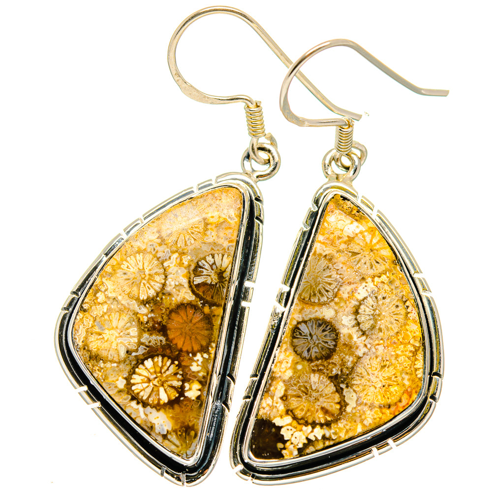 Fossil Coral Earrings handcrafted by Ana Silver Co - EARR421905