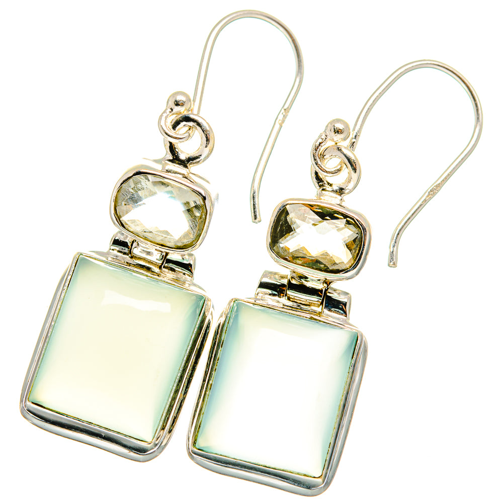 Aqua Chalcedony Earrings handcrafted by Ana Silver Co - EARR421934