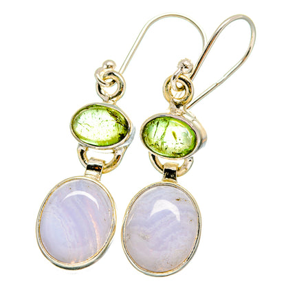 Blue Lace Agate Earrings handcrafted by Ana Silver Co - EARR421946