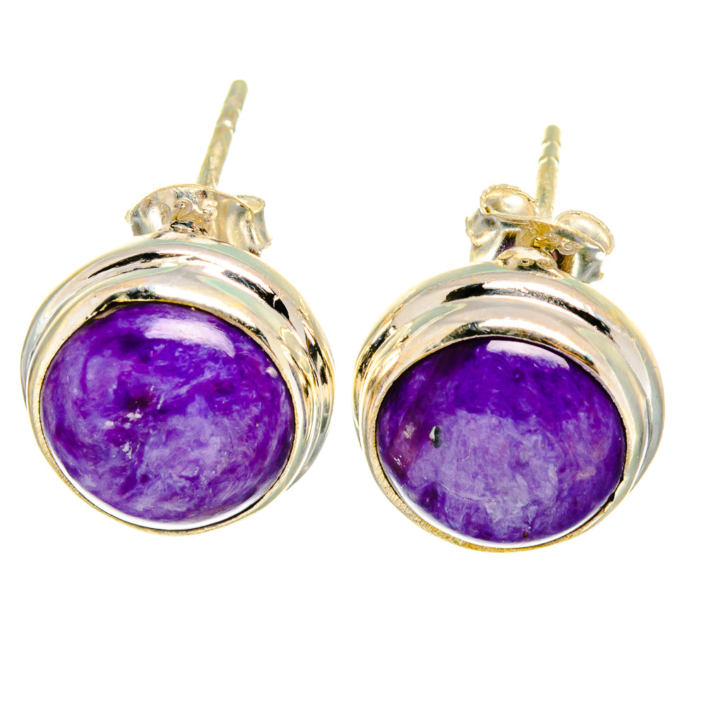 Charoite Earrings handcrafted by Ana Silver Co - EARR421951