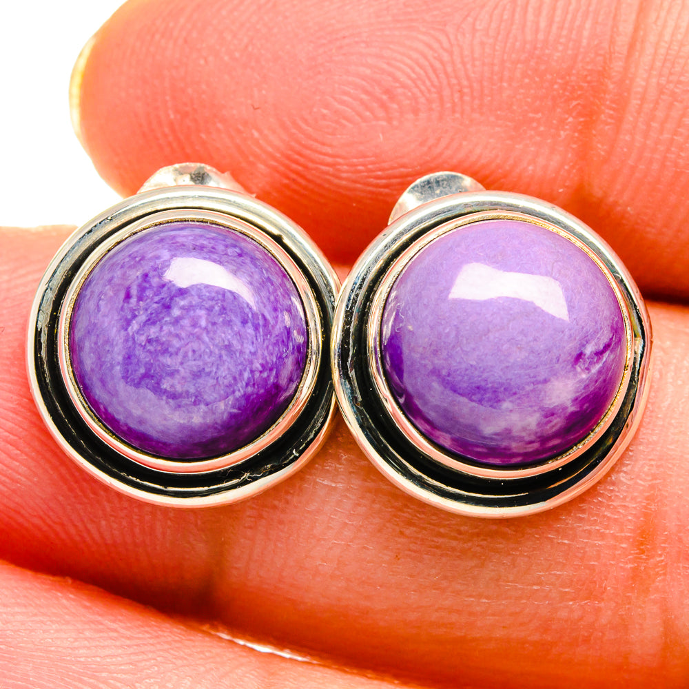 Charoite Earrings handcrafted by Ana Silver Co - EARR421954