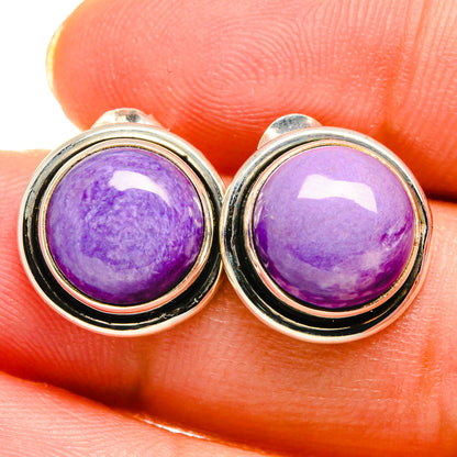 Charoite Earrings handcrafted by Ana Silver Co - EARR421954