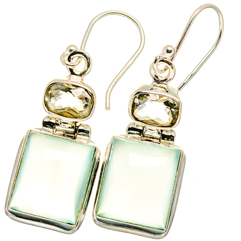 Aqua Chalcedony Earrings handcrafted by Ana Silver Co - EARR421971