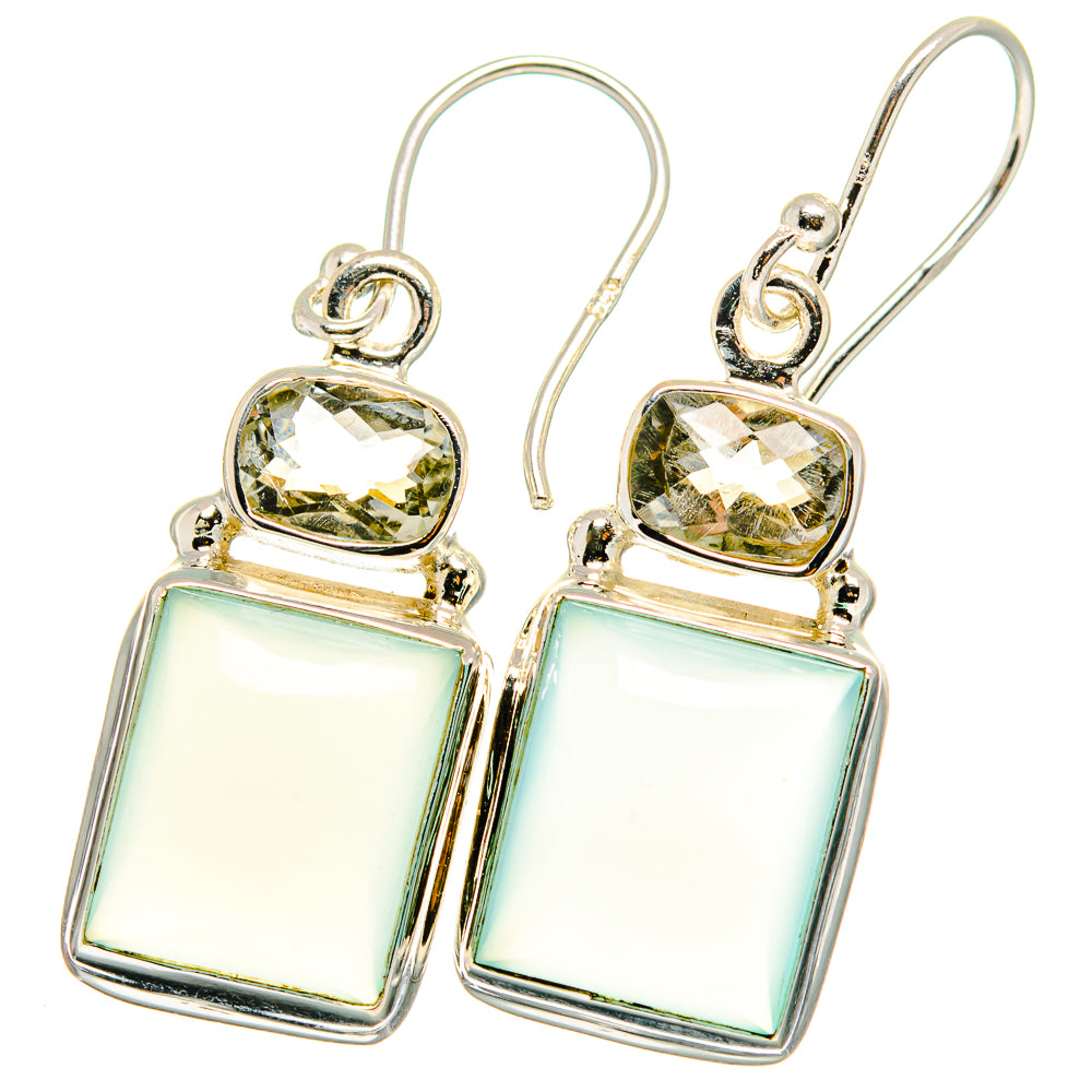 Aqua Chalcedony Earrings handcrafted by Ana Silver Co - EARR421975