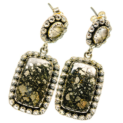 Pyrite Agate Earrings handcrafted by Ana Silver Co - EARR421979