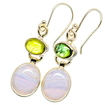 Blue Lace Agate Earrings handcrafted by Ana Silver Co - EARR421980