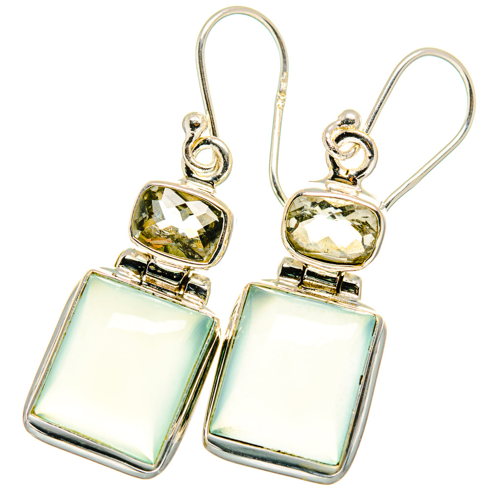 Aqua Chalcedony Earrings handcrafted by Ana Silver Co - EARR421985