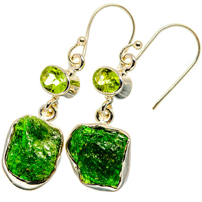 Chrome Diopside Earrings handcrafted by Ana Silver Co - EARR421989