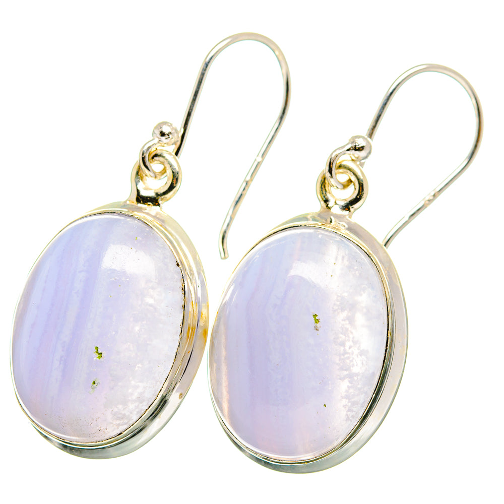 Blue Lace Agate Earrings handcrafted by Ana Silver Co - EARR422009