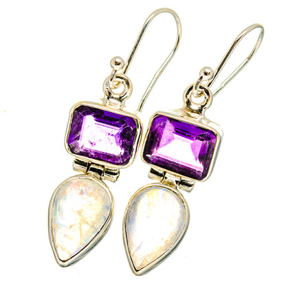 Rainbow Moonstone Earrings handcrafted by Ana Silver Co - EARR422013