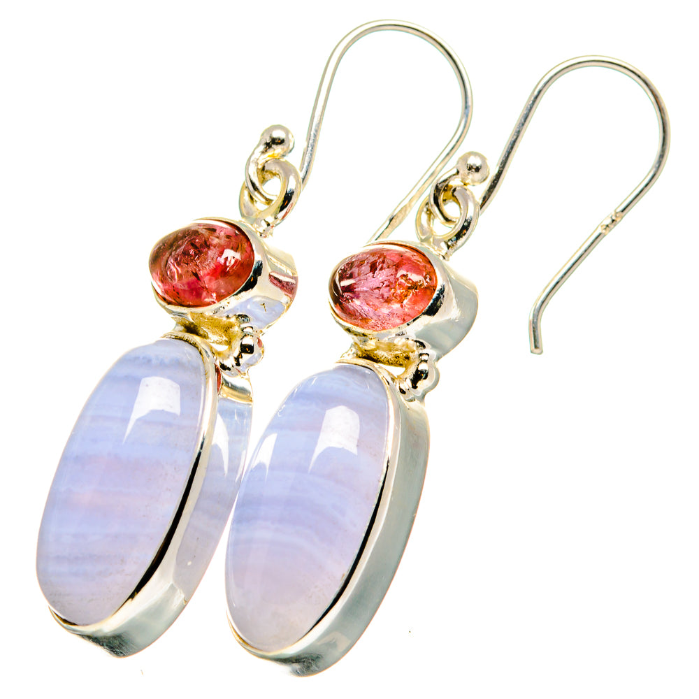 Blue Lace Agate Earrings handcrafted by Ana Silver Co - EARR422014